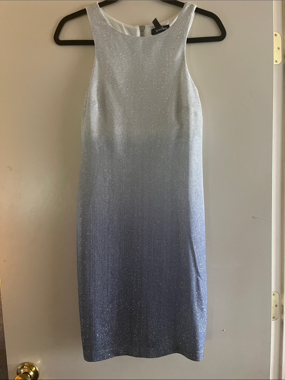 Speechless Silver to Slate Ombre Midi Dress